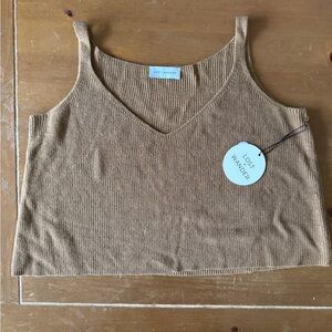 Lost + Wander brown Ribbed knit tank
